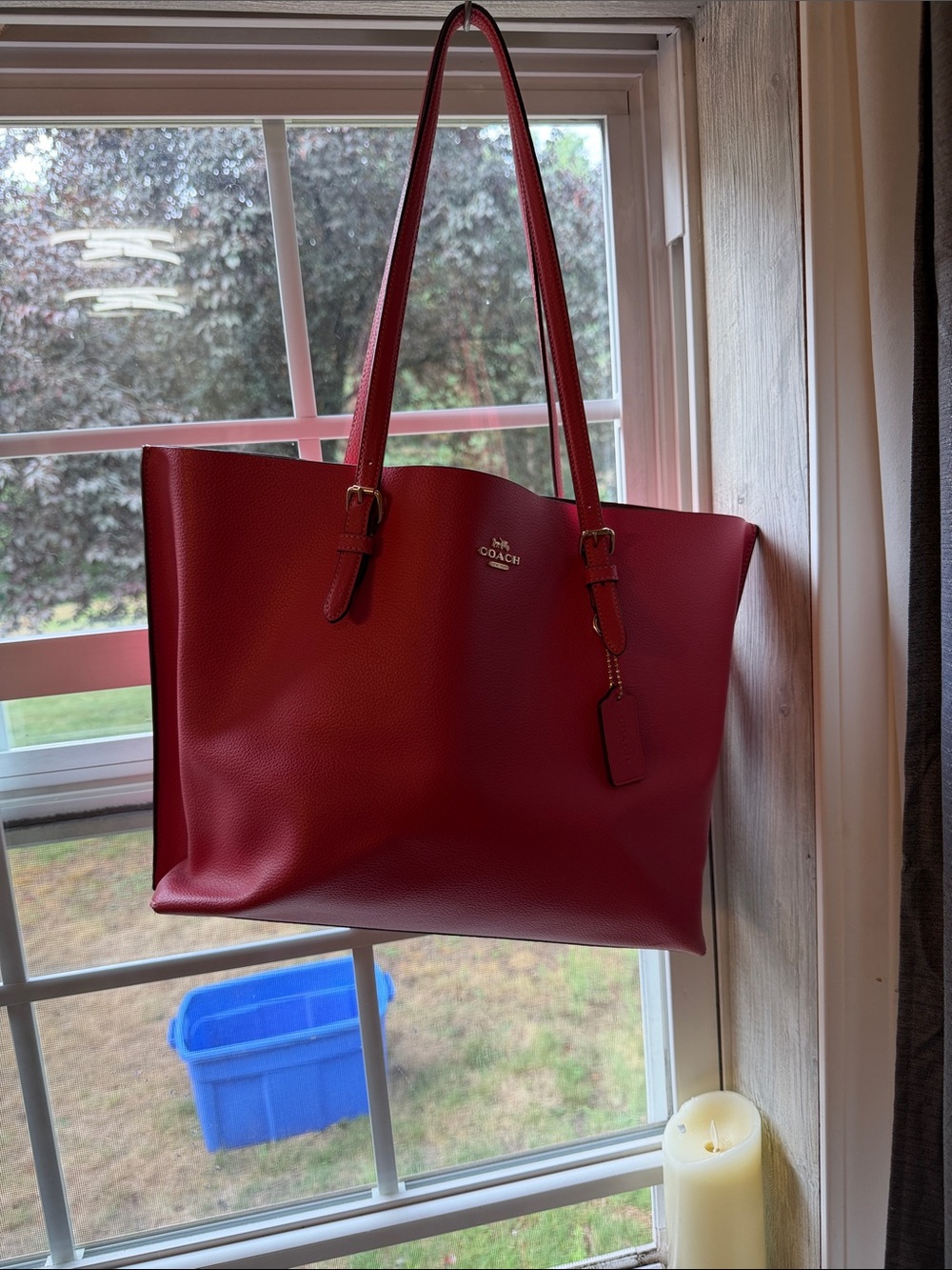 Coach pink Pebbled Leather Tote with Tag